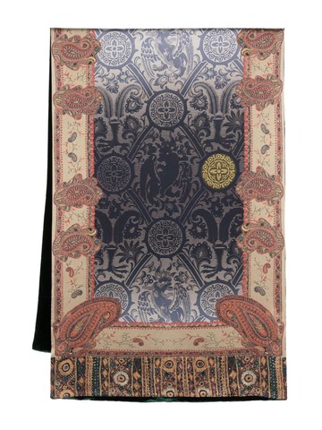 Pierre-Louis Mascia - Adakans graphic-print scarf - unisex - Silk/Viscose - One Size - Green
