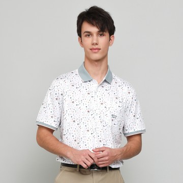 oillio 短袖口袋涼感POLO衫 休閒商務POLO 抗皺 透氣排汗 白色 25560110