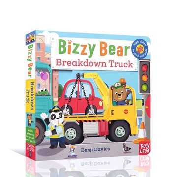 「送音頻」Bizzy Bear:BreakdownTruck 互動式繪本 推拉書 操作書 吊車 忙碌的小熊 有聲書 職業