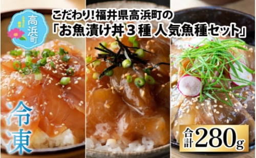 こだわり！福井県高浜町産の「お魚漬け丼3種 人気魚種セット」計4パック