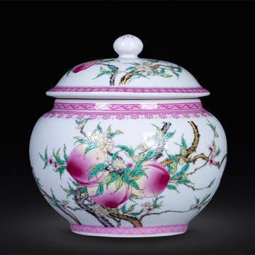 景德鎮陶瓷器茶葉罐小號半斤裝密封罐防潮防霉普洱茶儲物罐子帶蓋