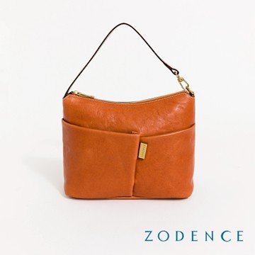 ZODENCE CHORD義大利植鞣革商務休閒手提斜背2way包-經典駝