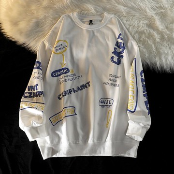 春秋季薄款美式高街hiphop衛衣女寬松bf慵懶風oversize外套潮