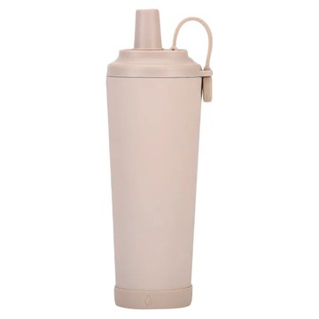 陶瓷易潔層 磁吸雙飲吸管杯 830ml Tritan吸管 陶瓷不鏽鋼內膽  奶茶色  1個