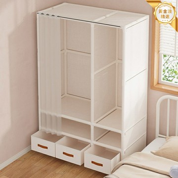 【加厚鋼管承重】簡易衣櫃 布衣櫃 收納櫃 儲物櫃 多層掛衣 出租房神器 臥室宿舍適用 免工具安裝 可摺疊省空間