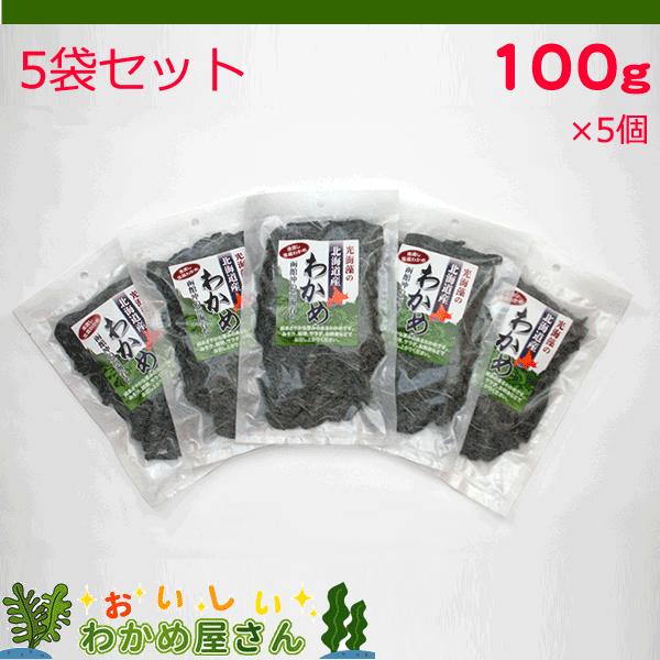 わかめ 北海道産 １００ｇ ５個 湯通し塩蔵わかめ 国産