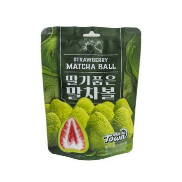 【整顆草莓夾心】韓國 Morita Town 草莓抹茶巧克力球 (48g) | 抹茶草莓球 凍乾草莓 夾心巧克力