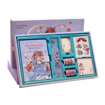 Mass 生活好物 手賬豪華套裝 舒壓文具親子玩具 筆記本 186件  C元氣女孩  1組