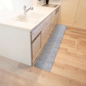 Lugn/myuka可機洗止滑防汙廚房踏墊(L)45×252cm（多款可選）單入 myuka(L)復古花磚