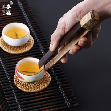 享福 老梅竹茶夾茶杯夾天然竹夾子功夫茶具杯鑷子茶道六君子配件
