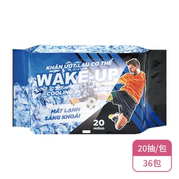 【立得清】WAKE-UP酷涼運動濕巾(20抽/包)X36包(濕紙巾)