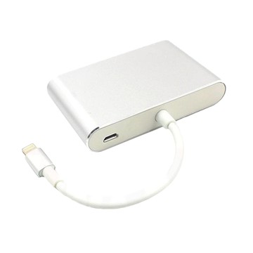 Max+ 蘋果影音傳輸線 Lightning to HDMI VGA MHL 銀色  單一商品  1條