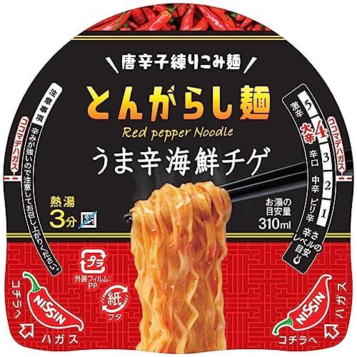 日清食品 日清のとんがらし麺 うま辛海鮮チゲ カップ麺 63g×12個