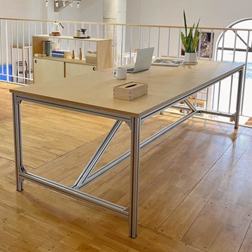 公司貨 免運 會議桌書房大長書桌原木色電腦桌工作臺實木大板桌老板桌辦公桌 快速發貨