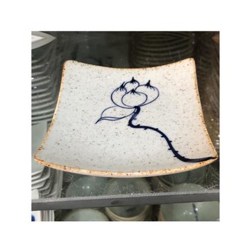 景德鎮陶瓷青花瓷杯托手繪荷花魚杯墊方碟子單只中式復古風釉下彩