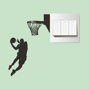 【MR.ZAKKA】創意萬用裝飾貼紙-現代風格 灌籃身影 居家布置 DIY可移式壁貼 無痕壁貼 牆貼