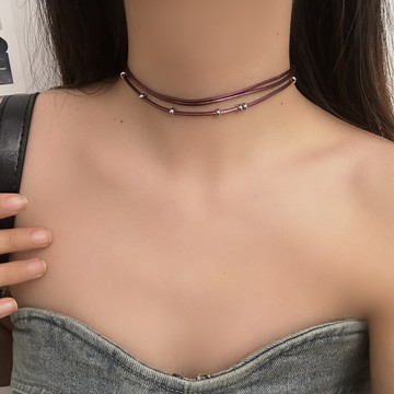 【台灣公司 可打統編】免運 高級感多層疊戴細款choker頸鏈女小眾簡約甜酷風鎖骨鏈百搭項鏈潮 可開發票 全館五折 工廠現貨直銷 新品特價 z9211