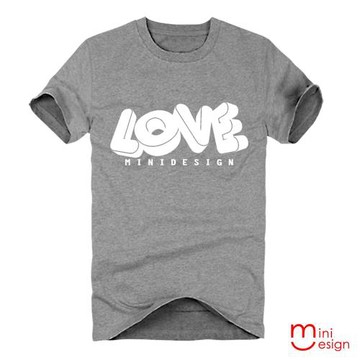 Minidesign-立體字母LOVE潮流設計短T 五色
