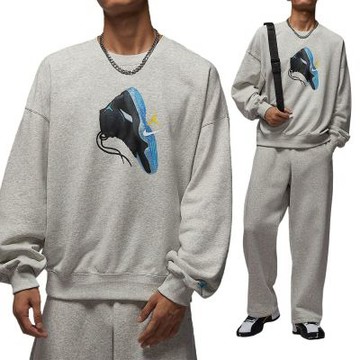 Nike AS J Brk Aj11 Fleece Crew LB 男款 灰色 圓領 大學T 長袖 IM6302-050