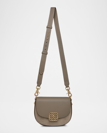Mini Bay Leather & Suede Crossbody Bag