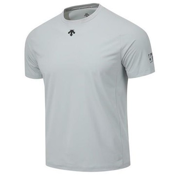 Descente 迪桑特 短袖上衣 男裝 排汗 涼感 灰【運動世界】SQ321TTS82-GRY0