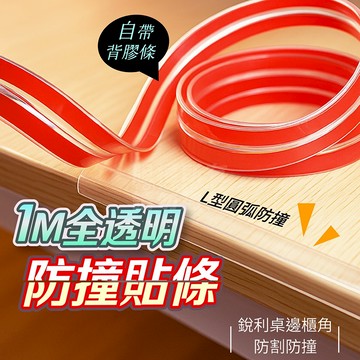 全透明 防撞邊角條 1M 背膠直接黏 L型桌邊條 桌角防護矽膠墊 「工具仁」防撞護角 轉角球形防撞 防撞 護角 桌角墊