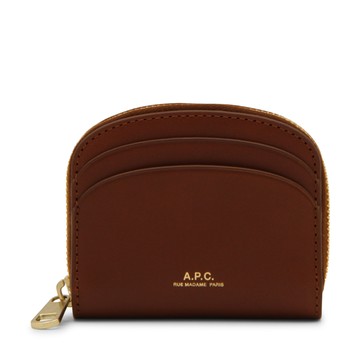 A.p.c. - Tan Brown Leather Demi-lune Wallet
