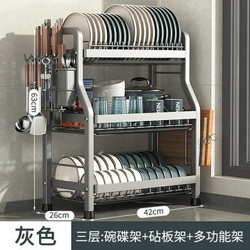 新品上市 德國FZY廚房置物架瀝水籃碗架新款2023槍灰瀝水架碗盤碟子收納架 幸福驛站