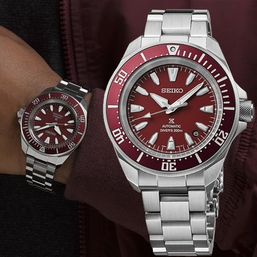 ［型男品味週 下單送六入收藏盒］【SEIKO 精工】Prospex 200米潛水機械錶 手錶-酒紅色/41.7mm 送禮 禮物 推薦(SRPL11K1/4R35-06K0R)