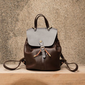 回溫古樸-學院風後背包-咖啡色