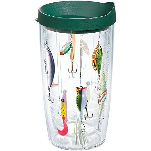 Tervis Fishing Wrap Tumbler with Green Lid, 16-Ounce by Tervis   品