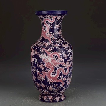 大清康熙粉彩龍紋觀音瓶古董古玩收藏真品舊貨仿古瓷器陶瓷擺件