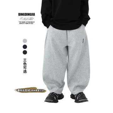 叮叮家童裝兒童秋冬裝運動褲春季加絨彎刀褲男童冬款衛褲男孩褲子