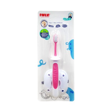 FARLIN 兒童練習牙刷 第三階段 附檔片 適用於8個月以上的寶寶  顏色隨機  1入  1組