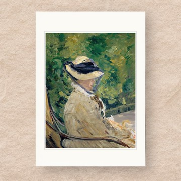 【 藝術畫卡 】馬奈・在貝爾維尤的馬內夫人 | B4畫卡