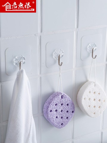 掛鉤強力粘膠免打孔壁掛門后墻壁無痕粘貼鉤子鑰匙衛生間承重粘鉤