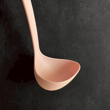 珍珠金屬 尼龍湯勺  粉色  1支