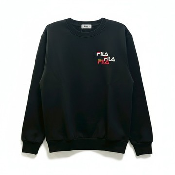 FILA 大學T 黑 LOGO 圓領 長袖 上衣 男 1TEW7002BK