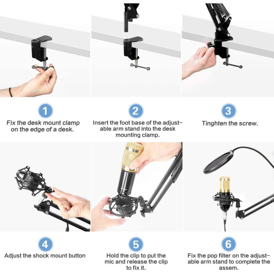 Professional Streaming Podcast PC Microphone, MAYOGA Cardioid Streamin