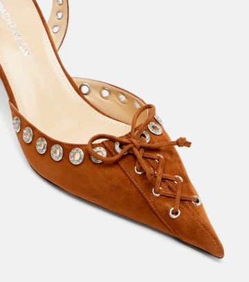 Mach & Mach Crystalized Corset 65 suede slingback pumps