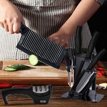 德國黑刃菜刀套刀家用陶瓷漆切片刀切肉刀水果刀廚房刀具套裝鋒利