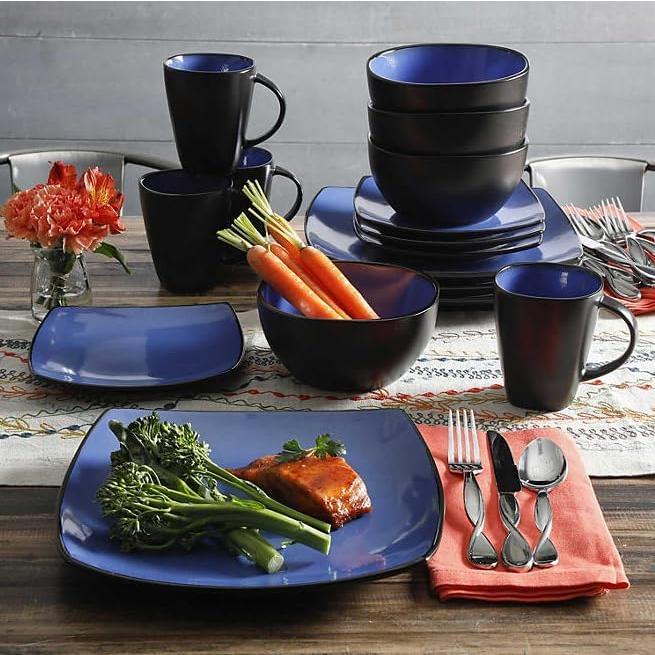 16-Piece Reactive Glaze Dinnerware Set　並行輸入品