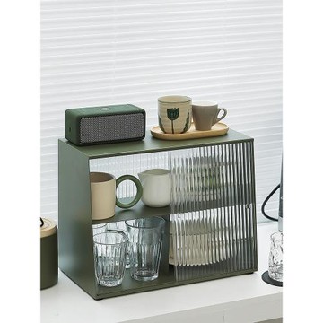 原創簡約展示架 墨綠色收納架 桌面辦公收納盒 ins風鐵藝收納柜