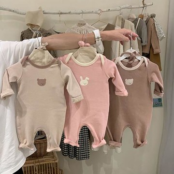 韓版嬰兒長袖連體衣春秋季男女寶寶休閑長款爬服新生兒哈衣送帽子