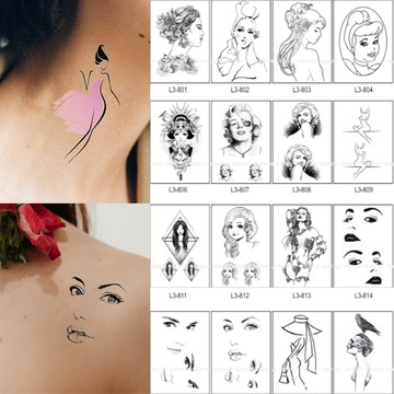 美女圖 臉部特寫 共2000款👑大邱紋身👑【T08L】TATTOO 防水 紋身貼紙刺青貼紙紋身貼刺青貼 T08
