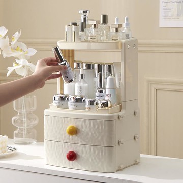 新品上市 化妝品收納盒桌面高級感梳妝臺口紅眉筆整理箱大容量護膚品置物架 幸福驛站