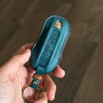 保時捷 磨砂油蠟 汽車鑰匙皮套 長版 Porsche Taycan Macan Cayen