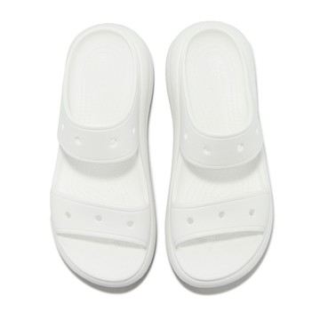Crocs 洞洞鞋 涼拖鞋 Classic Crush Sandal 男鞋 女鞋 白 泡芙涼鞋 雙帶拖鞋 207670100