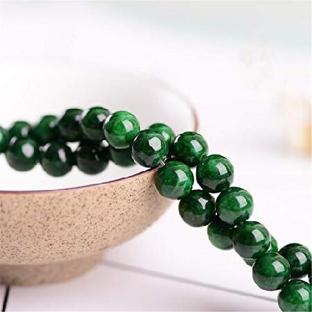 6mm Grade AAA Natural Dark Green Jade Beads,Round Loose Beads for Jewelry Making (YS05) (6mm)