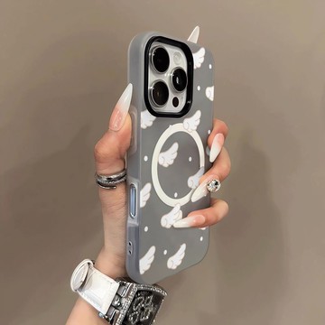 免運+隔日🚚Magsafe磁吸手機殼 波點翅膀 蘋果17promax 16 15plus 14 13 12 11防摔